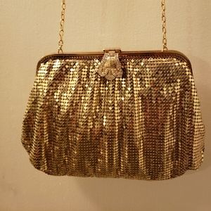 Vintage Whiting and Davis Gold Clutch Purse